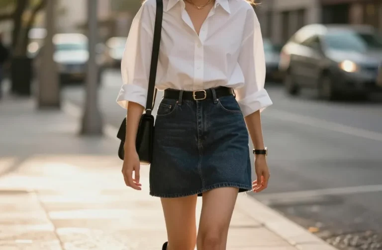 10 Dark Denim Mini Skirt Outfit Ideas That Slay