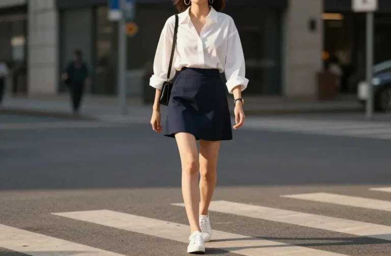 Steal These 10 Dark Blue Mini Skirt Outfit Ideas Now