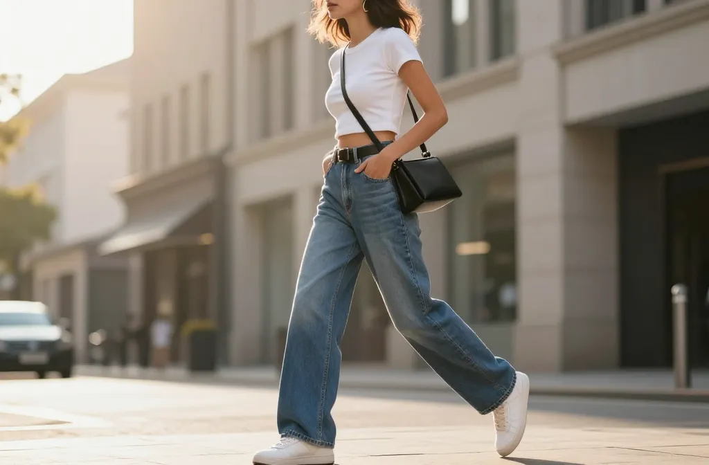 10 Crop Top and Wide Leg Jeans Outfit Looks That Slay