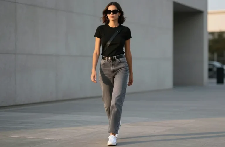 10 Grey Jeans and Black Top Outfit Ideas That Always Slay