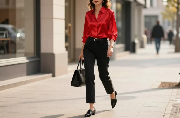 10 Red Top and Black Jeans Outfit Ideas That Wow