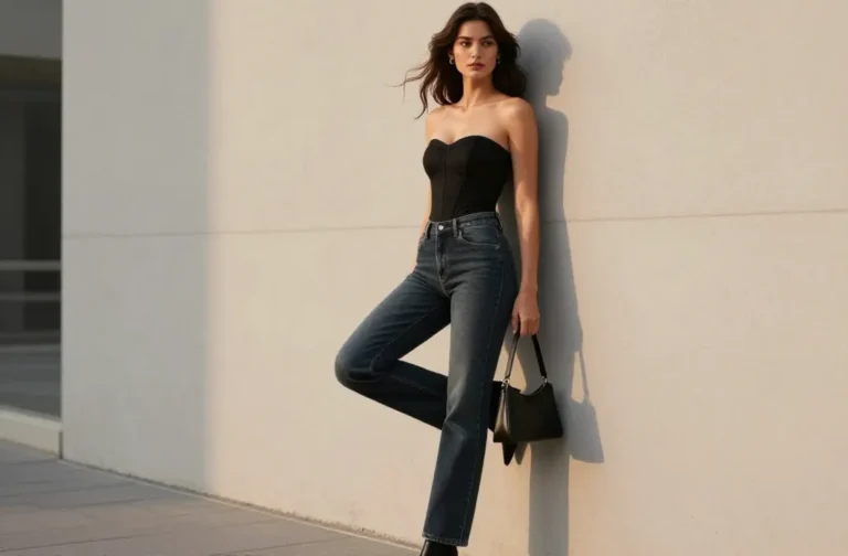 Steal These 10 Strapless Top and Jeans Outfit Ideas