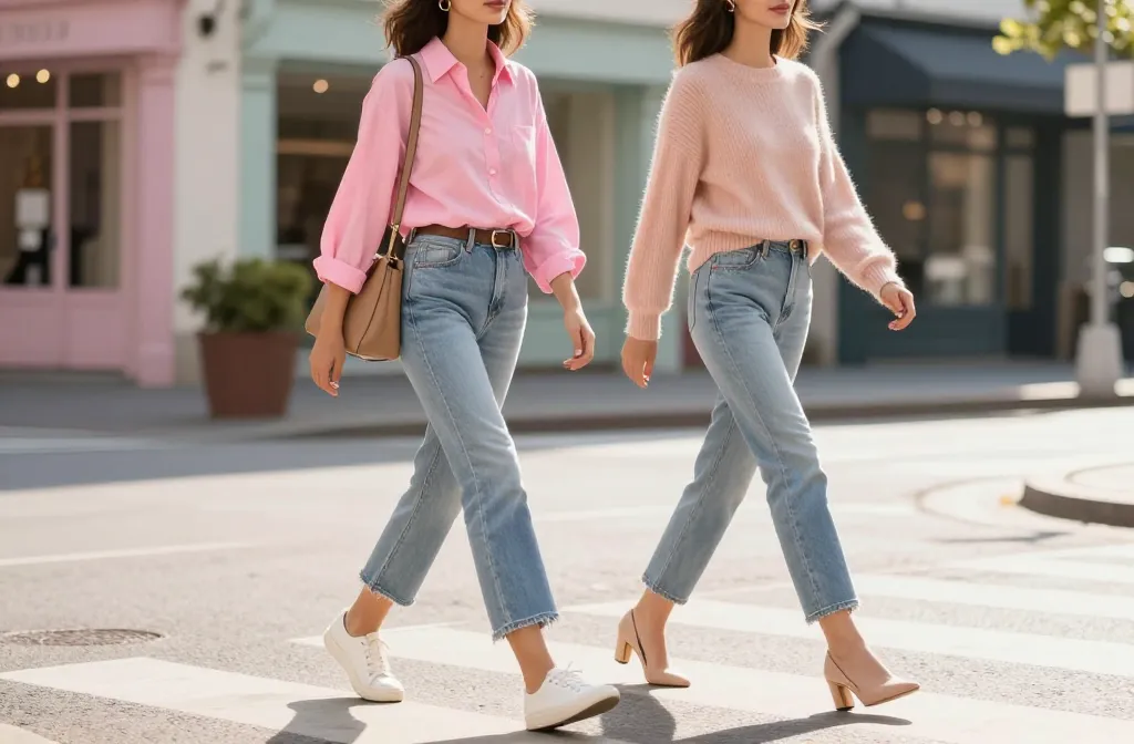 10 Pink Top and Light Blue Jeans Outfit Ideas to Steal