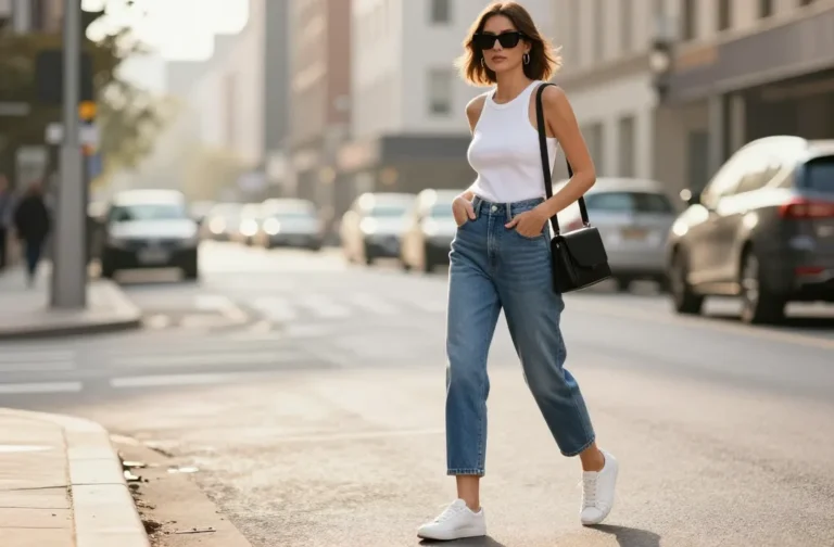 10 Mom Jeans and Tank Top Outfit Ideas You’Ll Love