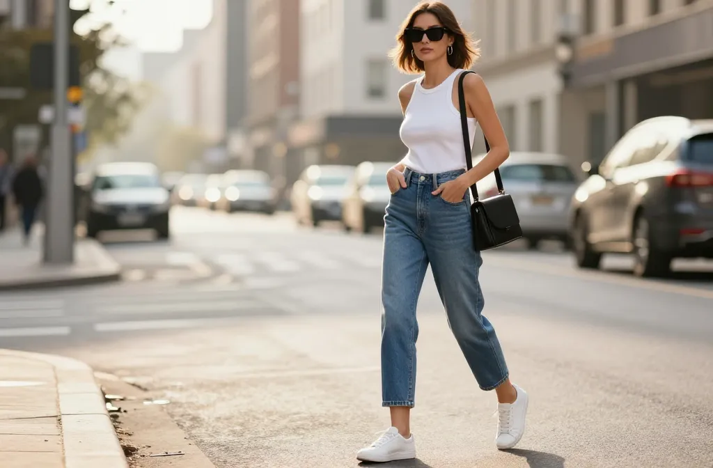 10 Mom Jeans and Tank Top Outfit Ideas You’Ll Love