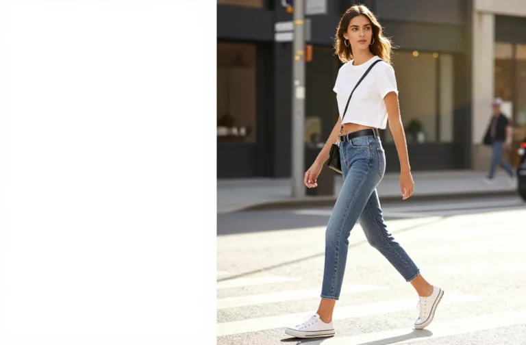 10 Mom Jeans and Crop Top Outfit Looks You’Ll Live in