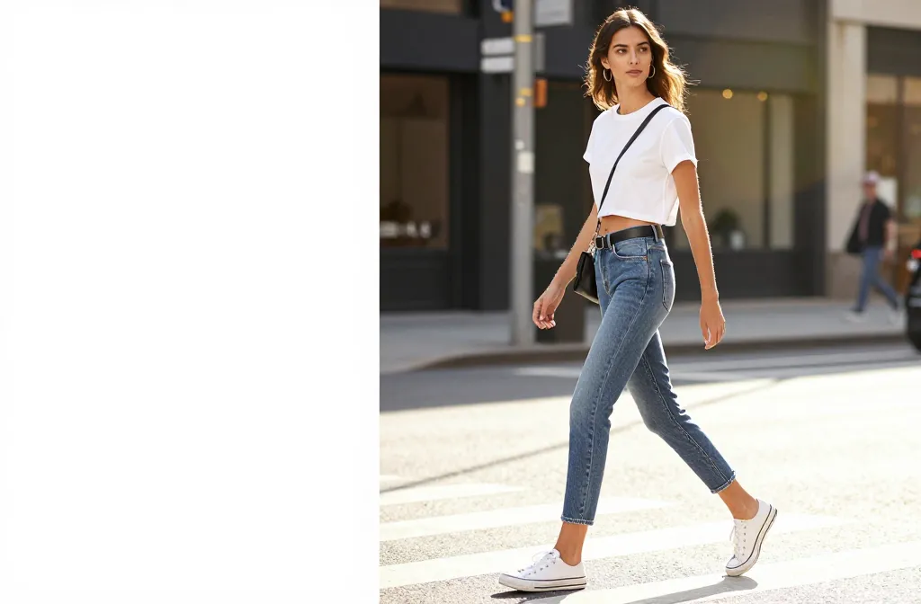 10 Mom Jeans and Crop Top Outfit Looks You’Ll Live in