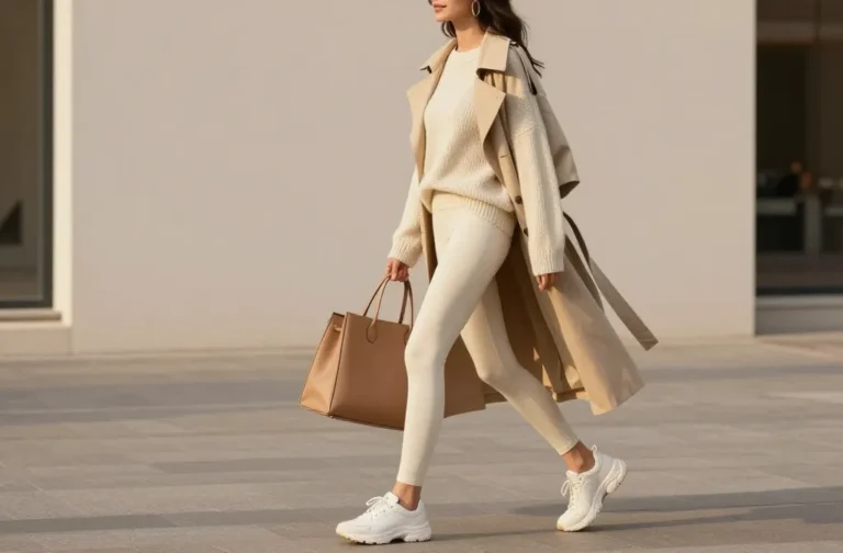 12 Cream Leggings Outfit Ideas That Look Luxurious