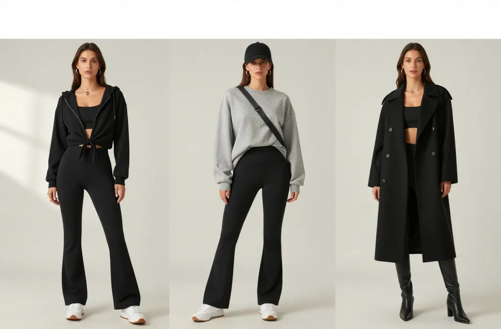 11 Outfits with Black Flare Leggings You’Ll Live in