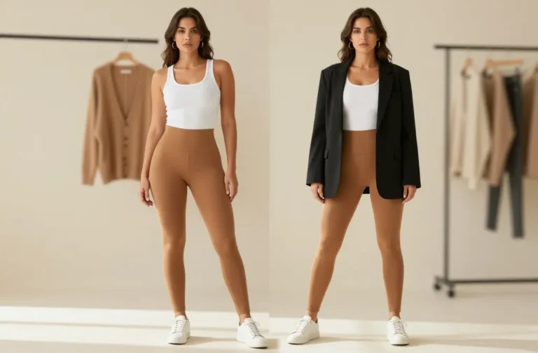 12 Tan Leggings Outfit Ideas That Look Instantly Luxe