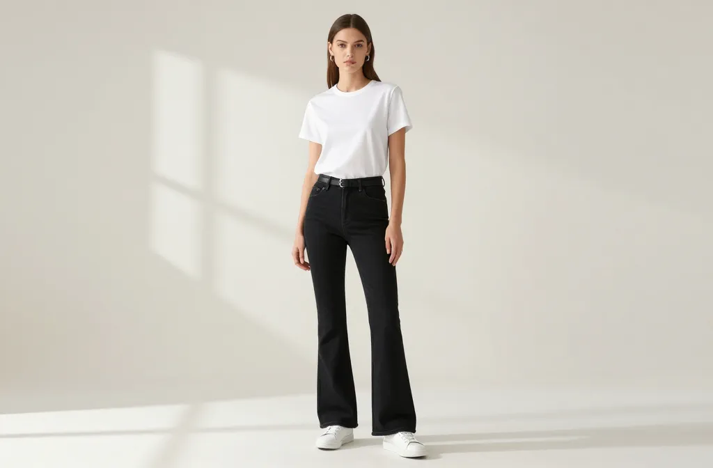 10 Minimalist Black Flare Jeans Outfits for Effortless Style Now
