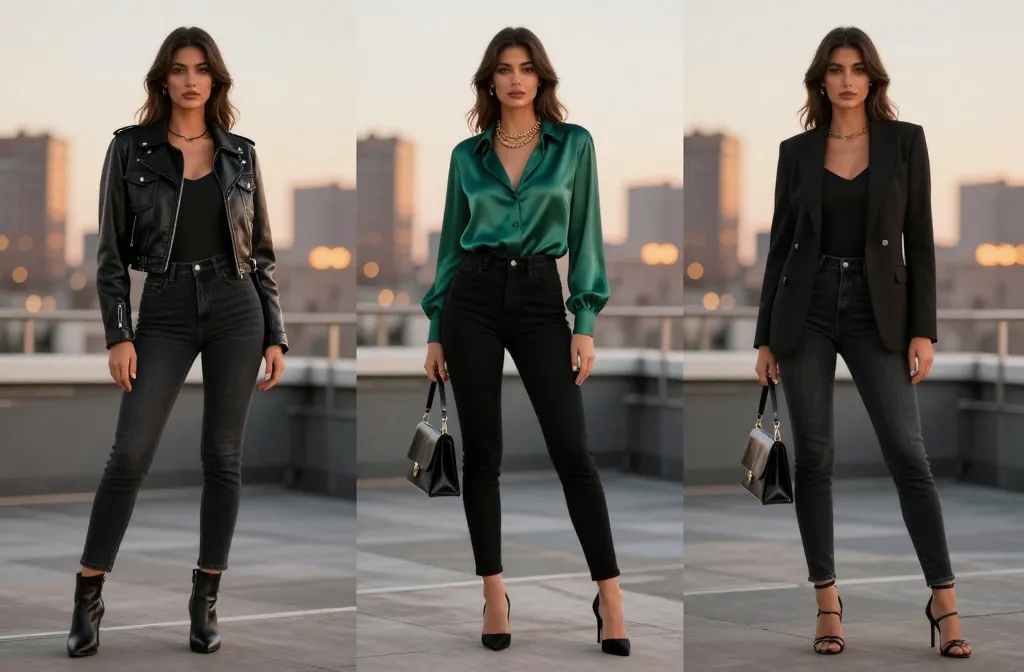 Steal Hearts with 10 Black Denim Jeans Outfits Perfect for Date Night