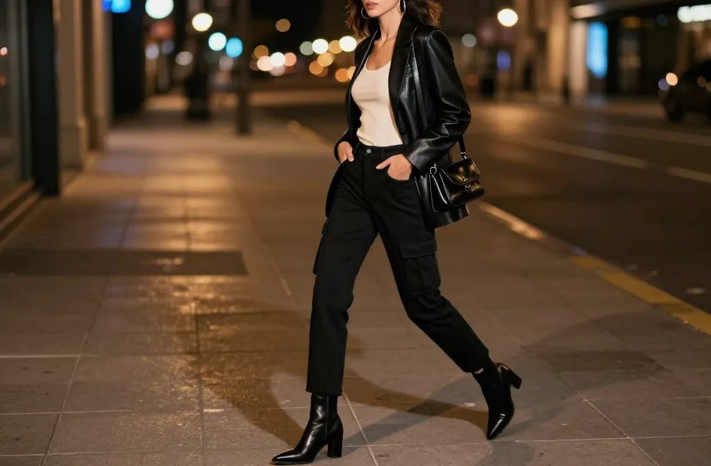 Steal These 13 Trendy Black Cargo Jeans Outfits for a Night Out