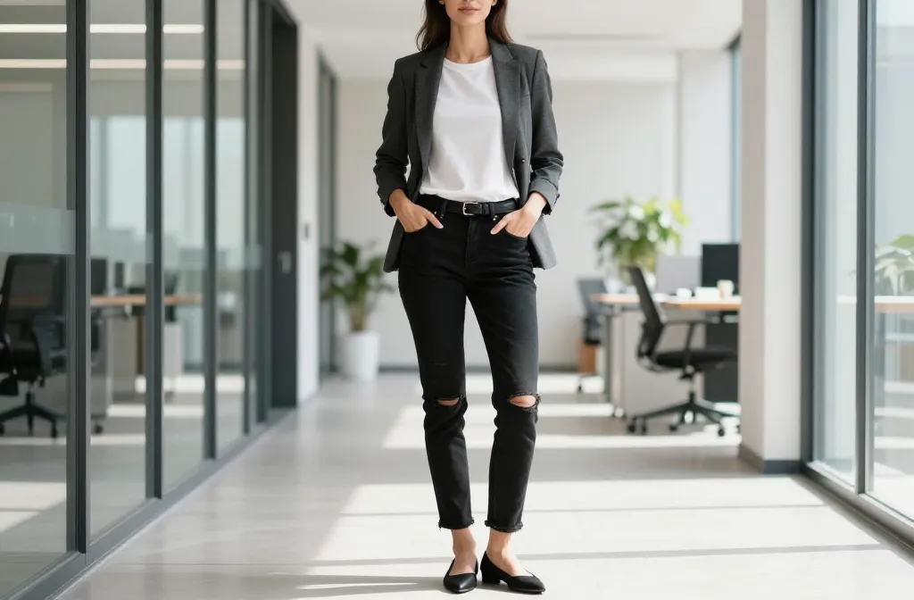 Office Chic 15 Black Ripped Jeans Outfits You Can Wear to Work