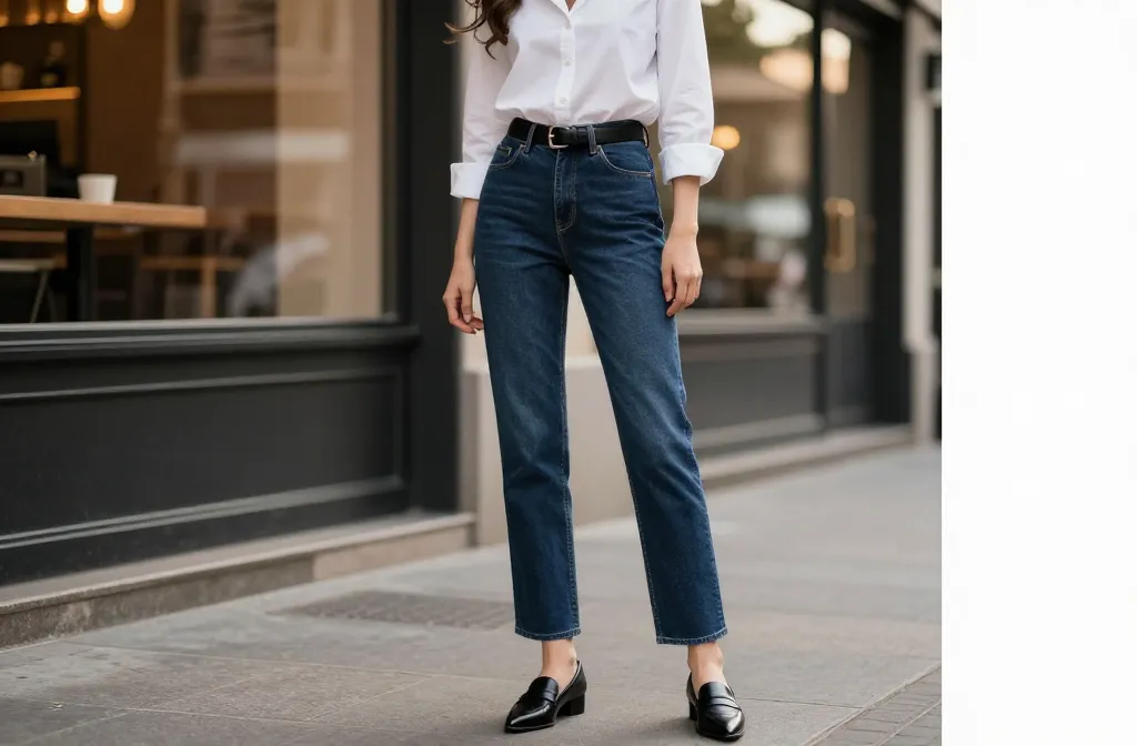 15 Dark Blue Jeans Outfits That Take You From Coffee to Cocktails—Stunning Looks