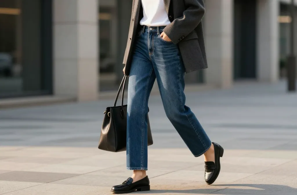 Timeless Chic 15 Dark Blue Jeans Outfits That Never Go Out of Style