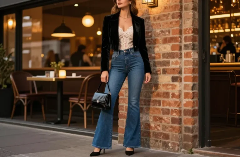 13 Chic Blue Flare Jeans Outfits for Date Night You’Ll Love