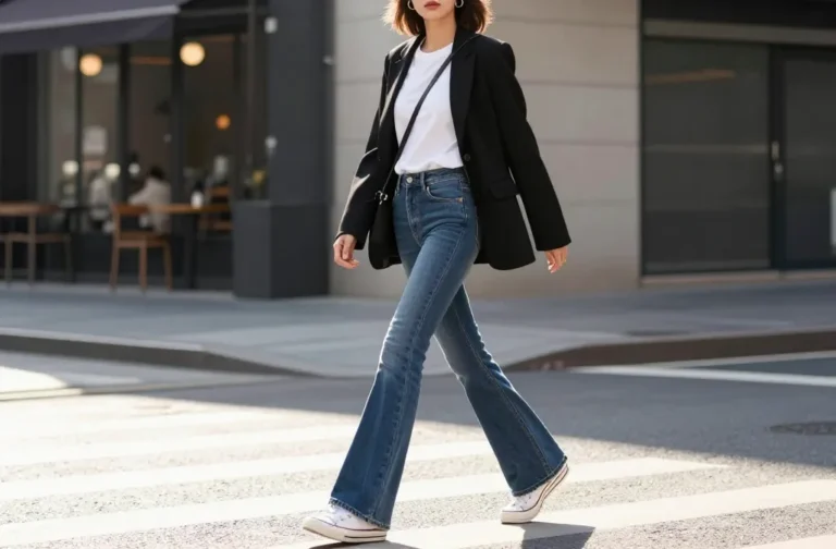 Viral 10 Weekend-Ready Blue Flare Jeans Outfit Ideas