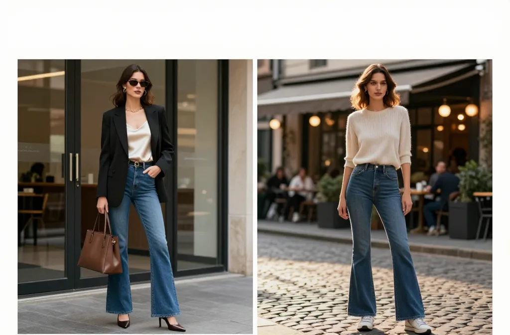 Viral Guide 10 Ways to Style Blue Flare Jeans for Work and Play