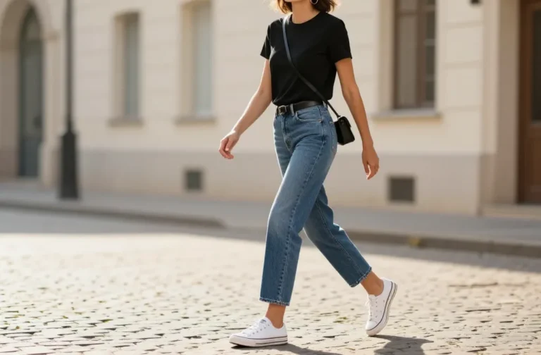 Steal-Their-Glance 11 Effortless Blue Jeans + Black Top Outfit Ideas