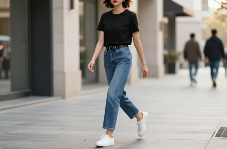 Viral Looks 11 Easy Blue Jeans Black Top Outfits for Busy Mornings