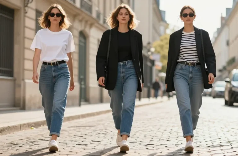 Viral 14 Blue Mom Jeans Outfit Ideas That Flatter Every Body Type