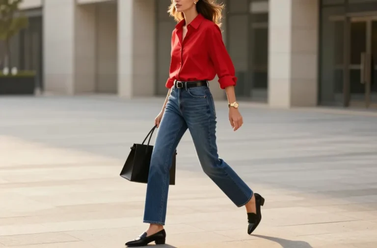 14 Red Top Blue Jeans Looks That Make You Look More Expensive Now