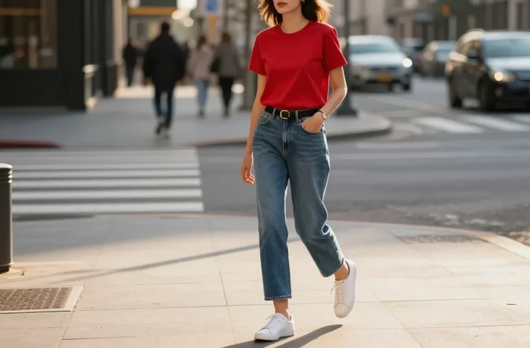 Steal These 10 Red Top Blue Jeans Looks That Turn Heads Without Trying