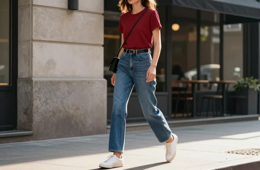 Steal These 12 Red Top Blue Jeans Outfits That Make You Look Effortlessly Chic