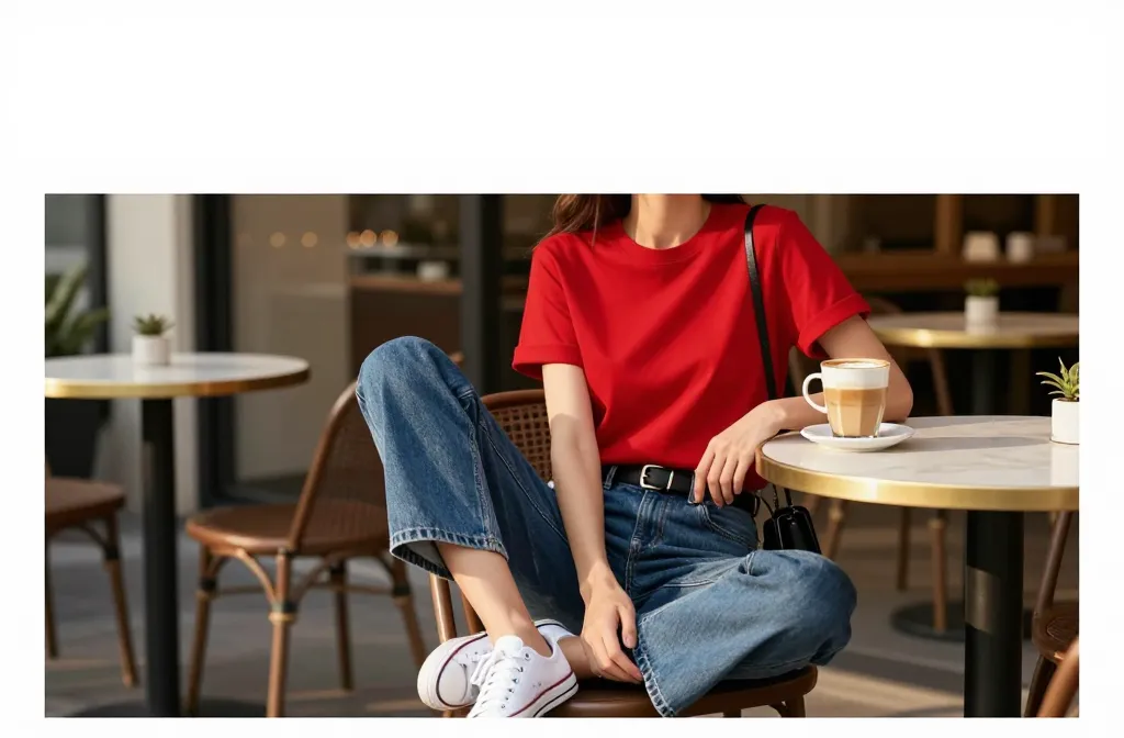 Steal These 11 Red Top Blue Jeans Outfits That Are Perfect for Coffee Dates