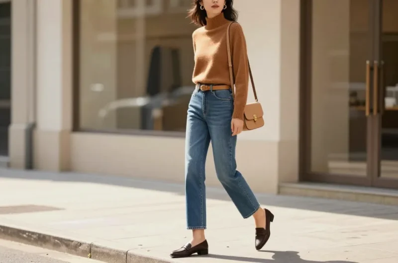 Your Guide to 10 Chic Brown Top & Blue Jeans Combos You Can Wear Right Now